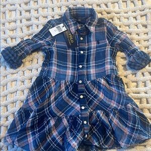 Ralph Lauren Navy and Pink Plaid Dress
